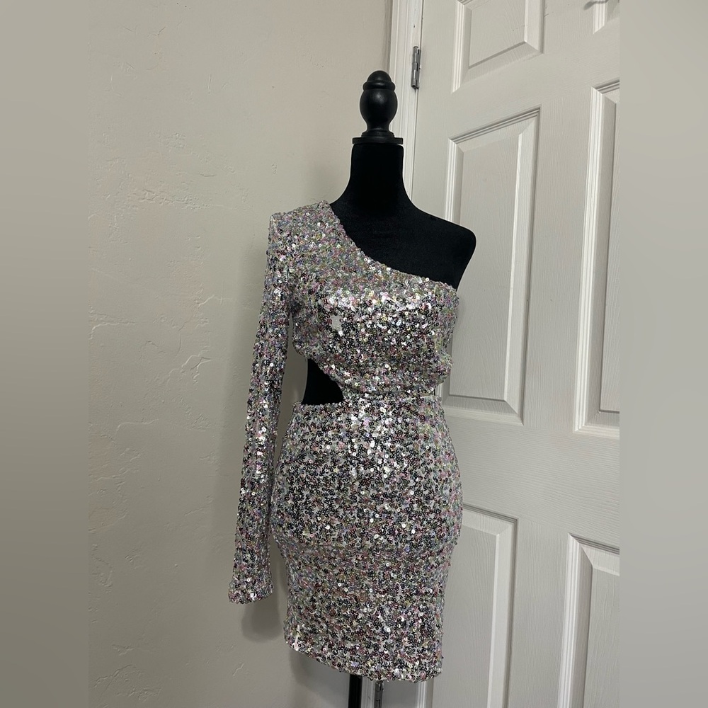One-Shoulder Sequin Dress